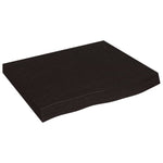 Table Top Dark Brown 60x50x cm Treated Solid Wood Oak 3156412
