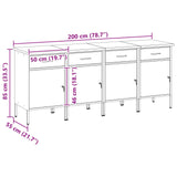Work Cabinet with Drawer 4 pcs Red and Grey 200 x 55 x 85 cm 3321385