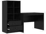 Desk with Drawer with Shelf with Storage 2 pcs Black Oak 3337354