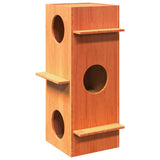Cat House Wax Brown 43x43x90 cm Solid Wood Pine 859300