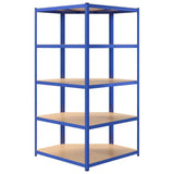 5-Layer Corner Shelf Blue Steel&Engineered Wood 152870