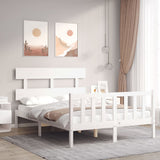 Bed Frame without Mattress White 120x200 cm Solid Wood Pine 3193267