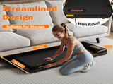 Folding Treadmill with Handrail & Adjustable Incline, 1-10 km/h Running Machine, Space Saving Low N601P303820B