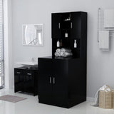 ZNTS Washing Machine Cabinet Black 3082009
