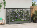 Raised Bed with Trellis and Roof Light Grey 202.5 x 40 x 121 cm 42032595