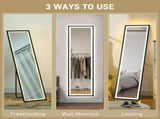 150 x 40cm Full Length Mirror, with Adjustable Lights - Black T3398P343366