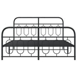 Metal Bed Frame without Mattress with Footboard Black 135x190cm 377134