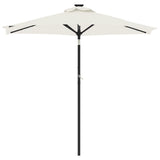 Garden Parasol with LEDs and Steel Pole White 225x225x212cm 4005066