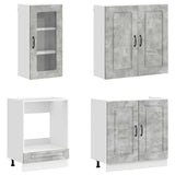 Kitchen Unit KALMAR 8 pcs Concrete Grey Engineered Wood 3438374