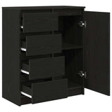 Sideboard with Drawers Black Oak 71x35x84 cm Engineered Wood 861581
