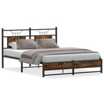 Bed Frame without Mattress Smoked Oak 140x190 cm Engineered Wood 4106908