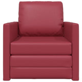 Floor Sofa Bed Wine red 74 x 77 x 81 cm Faux leather 4106633