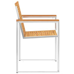 Garden Chairs 8 pcs Solid Teak Wood and Stainless Steel 3078553