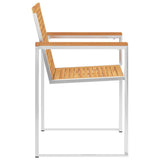 Garden Chairs 8 pcs Solid Teak Wood and Stainless Steel 3078553