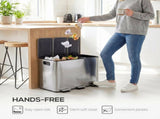 HOMCOM 3 x 20L Pedal Bin, Steel Triple Kitchen Bin with Soft Close Lid, Removable Inner Buckets, T3398P549118