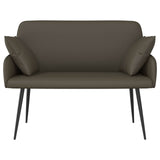 2 Seater Sofa with Metal Legs 2-Seater Grey Faux Leather 42051010