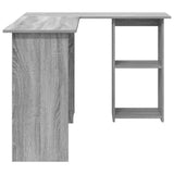 Desk with Shelf Grey Sonoma 142 x 102 x 73 cm Engineered Wood 869295