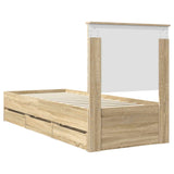 Bed Frame with Drawer Sonoma Oak 75 x 190 cm Engineer Wood 3411168