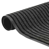Doormat Stripe Black and Grey 115x300 cm 4105598