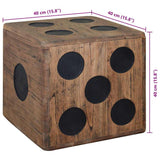 Storage Box Mindi Wood 40x40x40 cm Dice Design 244559