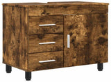 Bathroom Vanity Unit Smoked Oak 60 x 35 x 60 cm Engineered Wood 889380
