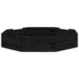Sandbox with Seats Black Octagon Solid Wood Pine 825013