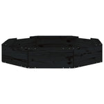 ZNTS Sandbox with Seats Black Octagon Solid Wood Pine 825013