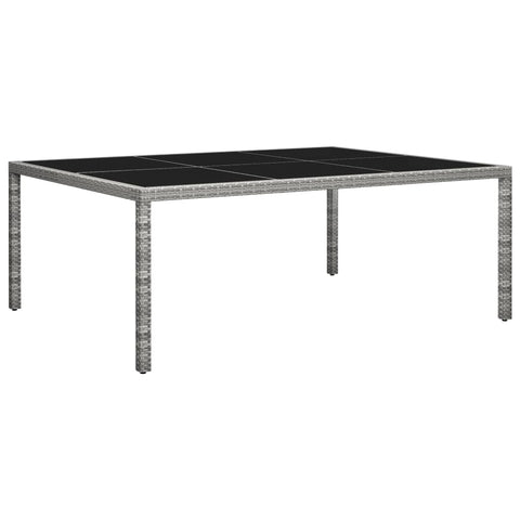 Outdoor Dining Table Grey 200x150x74 cm Poly Rattan 46130