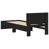 Bed Frame without Mattress with Headboard Black 75x190 cm Small Single 838660