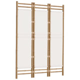 Folding 3-Panel Room Divider 120 cm Bamboo and Canvas 350623
