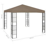 Gazebo 3x3 m Taupe 312257