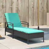 Sun Lounger Reclining Black 63 x 200 x 81 cm Poly Rattan 368307