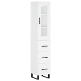 Highboard White 34.5x34x180 cm Engineered Wood 3199257