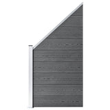 WPC Fence Set 2 Square 1 Slanted 446x186 cm Grey 3053234
