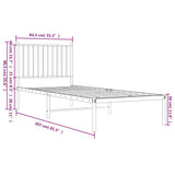 Metal Bed Frame without Mattress with Headboard White 80x200cm 350922