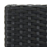 Bar Stool Set of 2 Black Poly Rattan Counter Height Durable 316668