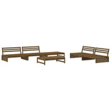 ZNTS 6 Piece Garden Lounge Set Honey Brown Solid Wood Pine 3186644