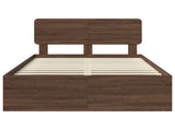 Bed Frame with Headboard Brown Oak 120 x 190 cm Solid Pine Wood 3412111