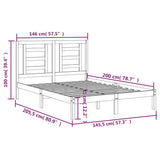 Bed Frame without Mattress 140x200 cm Solid Wood Pine 3104348