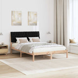 Bed Frame with Headboard Black 140 x 200 cm Solid Pine Wood 878816