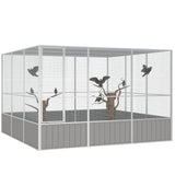 Bird Cage Grey 302,5x324,5x211,5 cm Galvanised Steel 171553