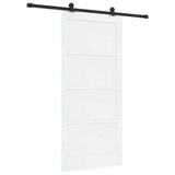 Sliding Door White and Black 93 x 202 cm Solid Pine Wood 3333347