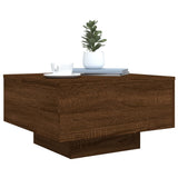 Coffee Table with LED Lights Brown Oak 55x55x31 cm 836580