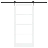 Sliding Door ORKDAL White 93 x 202 cm Solid Pine Wood and Glass 3332484