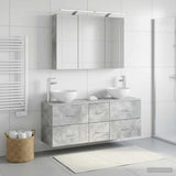 Bathroom Furniture Set 4 pcs Concrete Grey 3406698