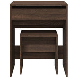 Dressing Table and Stool Brown Oak 60x40x113.5 cm 848219