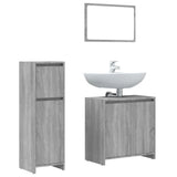 3 Piece Bathroom Furniture Set Grey Sonoma Engineered Wood 3143932