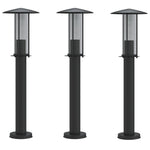 ZNTS Outdoor Floor Lamps 3pcs Black 60 cm Stainless Steel 4006354