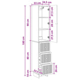 Cabinet Set 2 pcs 33 x 34.5 x 90 cm Engineered Wood 3416388