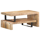 ZNTS 2 Piece Coffee Table Set Solid Mango Wood 320392